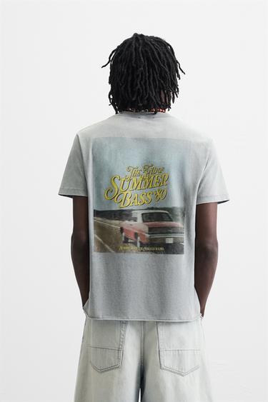 CONTRAST PRINT T-SHIRT - Light grey by Zara - Image 2