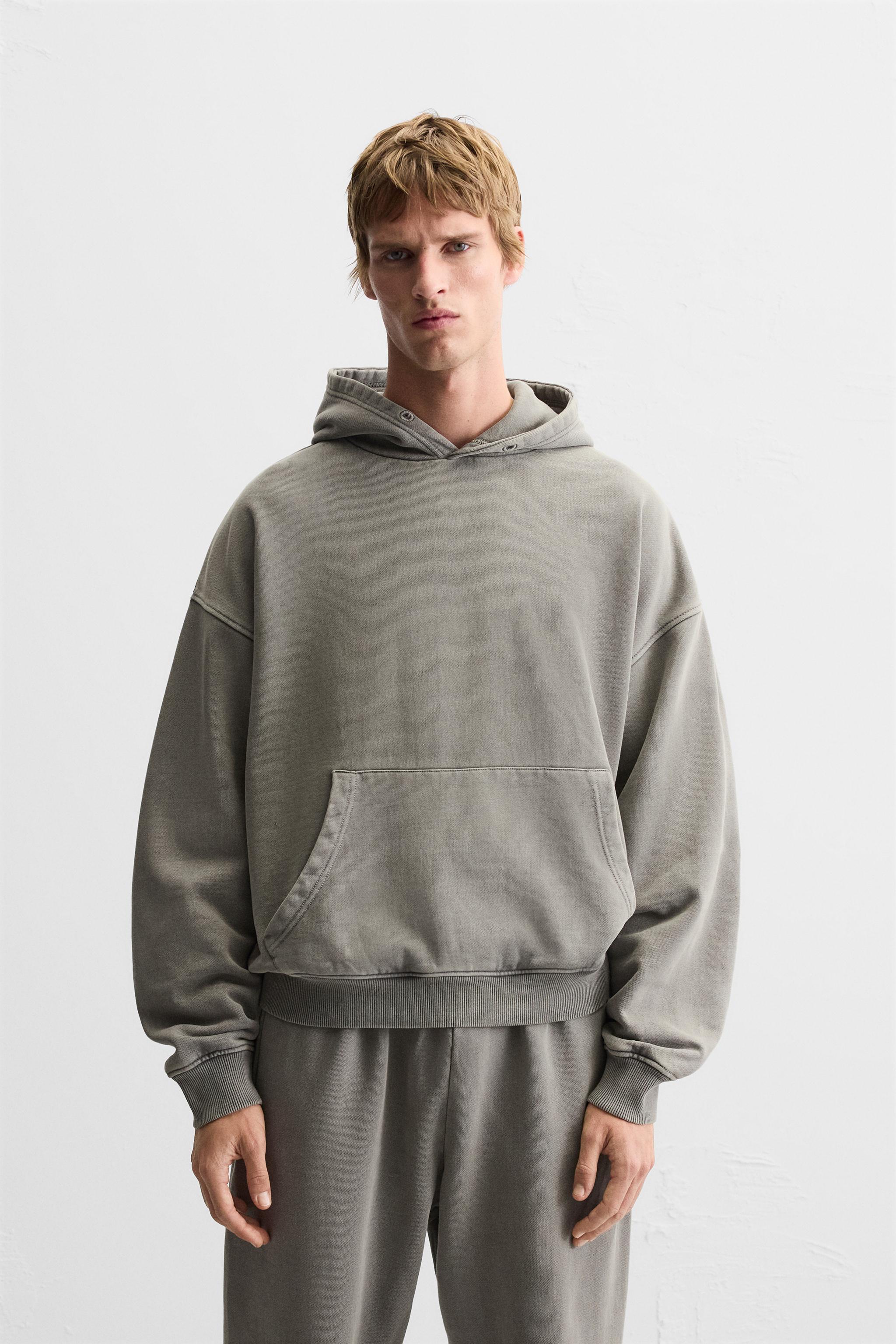 WASHED BOXY FIT HOODIE - Dark grey | ZARA Australia