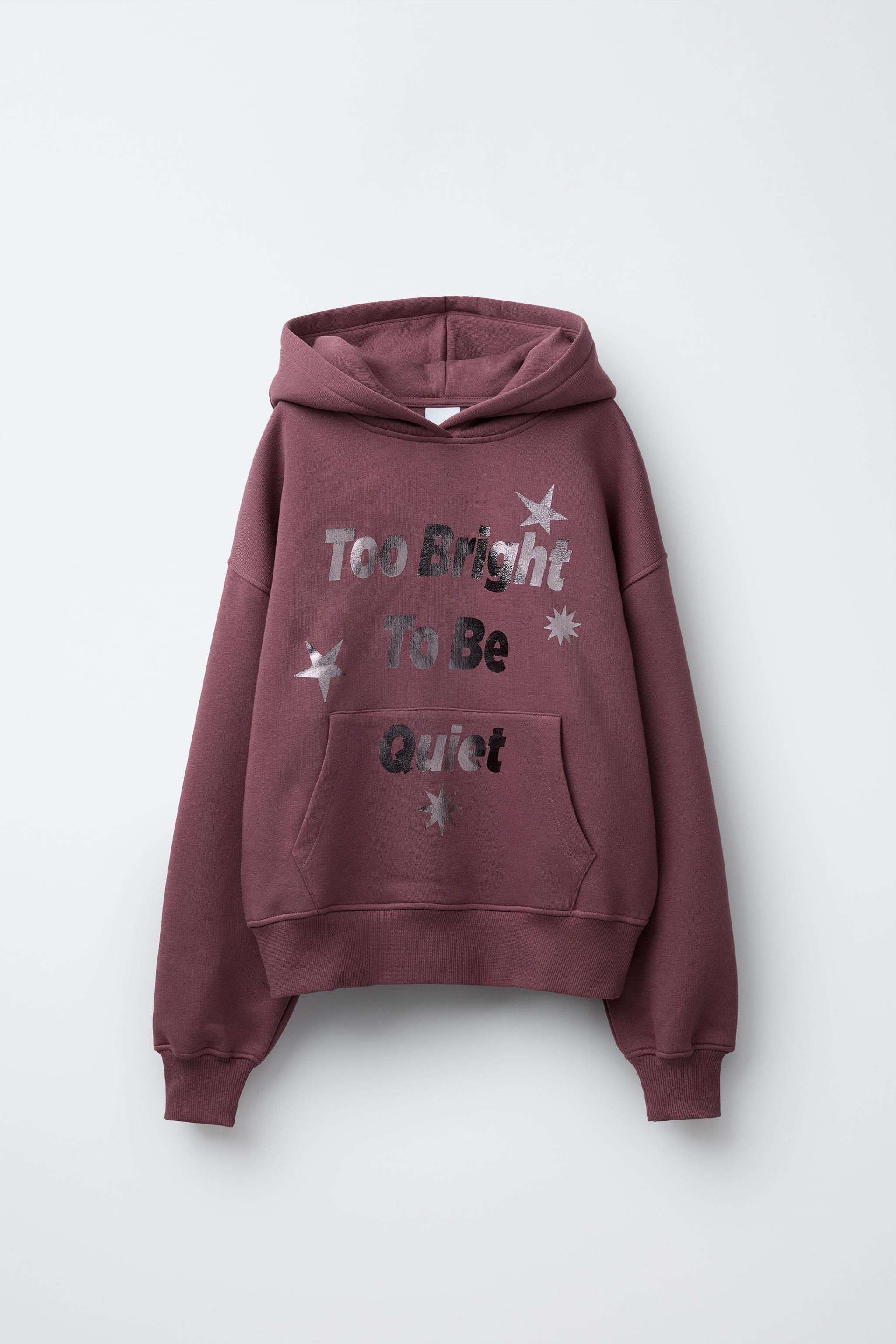ゆるり︎︎☁︎︎ HOODIE WITH SHINY TEXT - Pink | ZARA United States