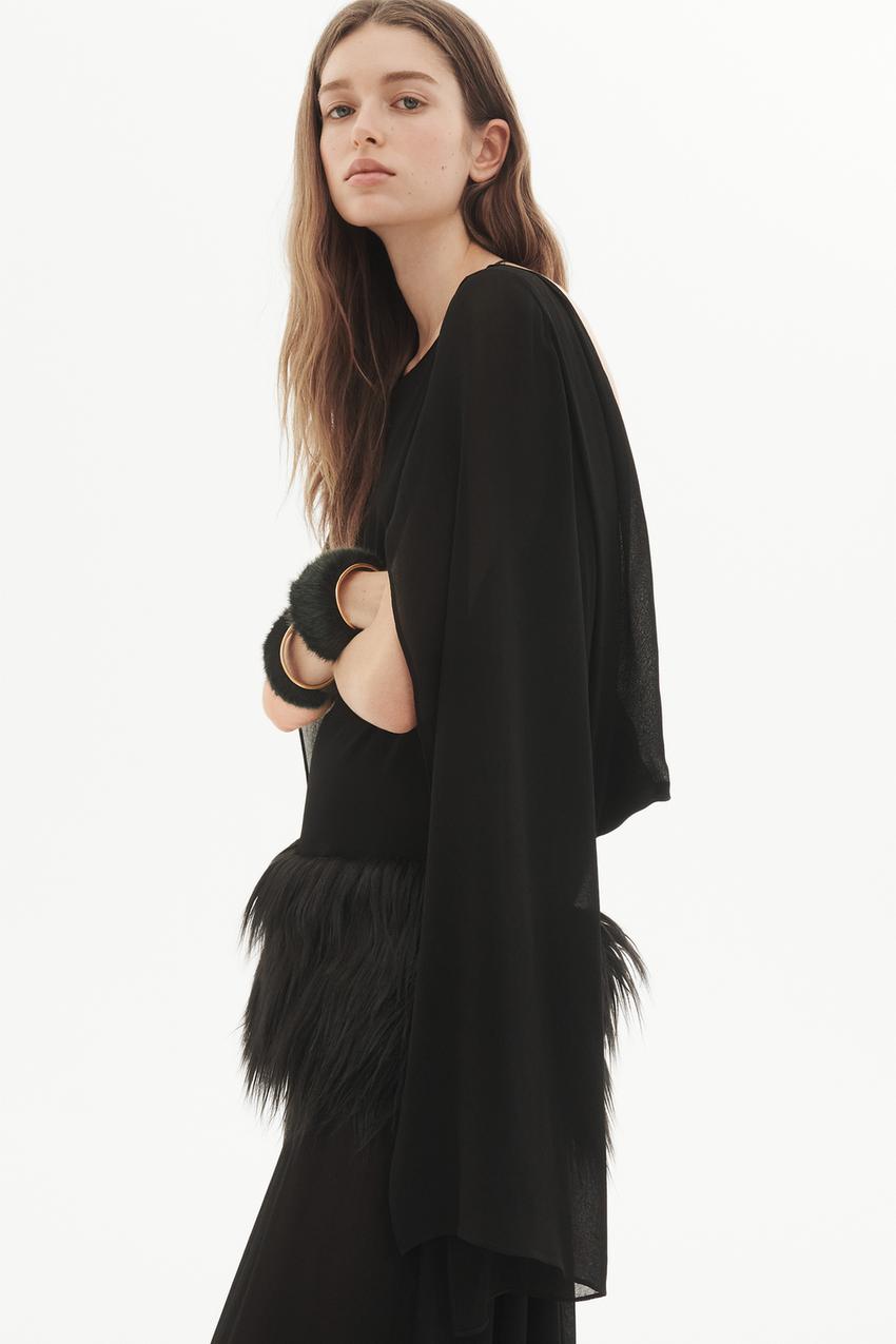 FAUX FUR SASH DRESS LIMITED EDITION
