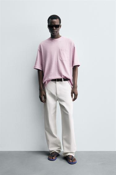 RELAXED FIT POCKET T-SHIRT - Lilac by Zara - Image 0