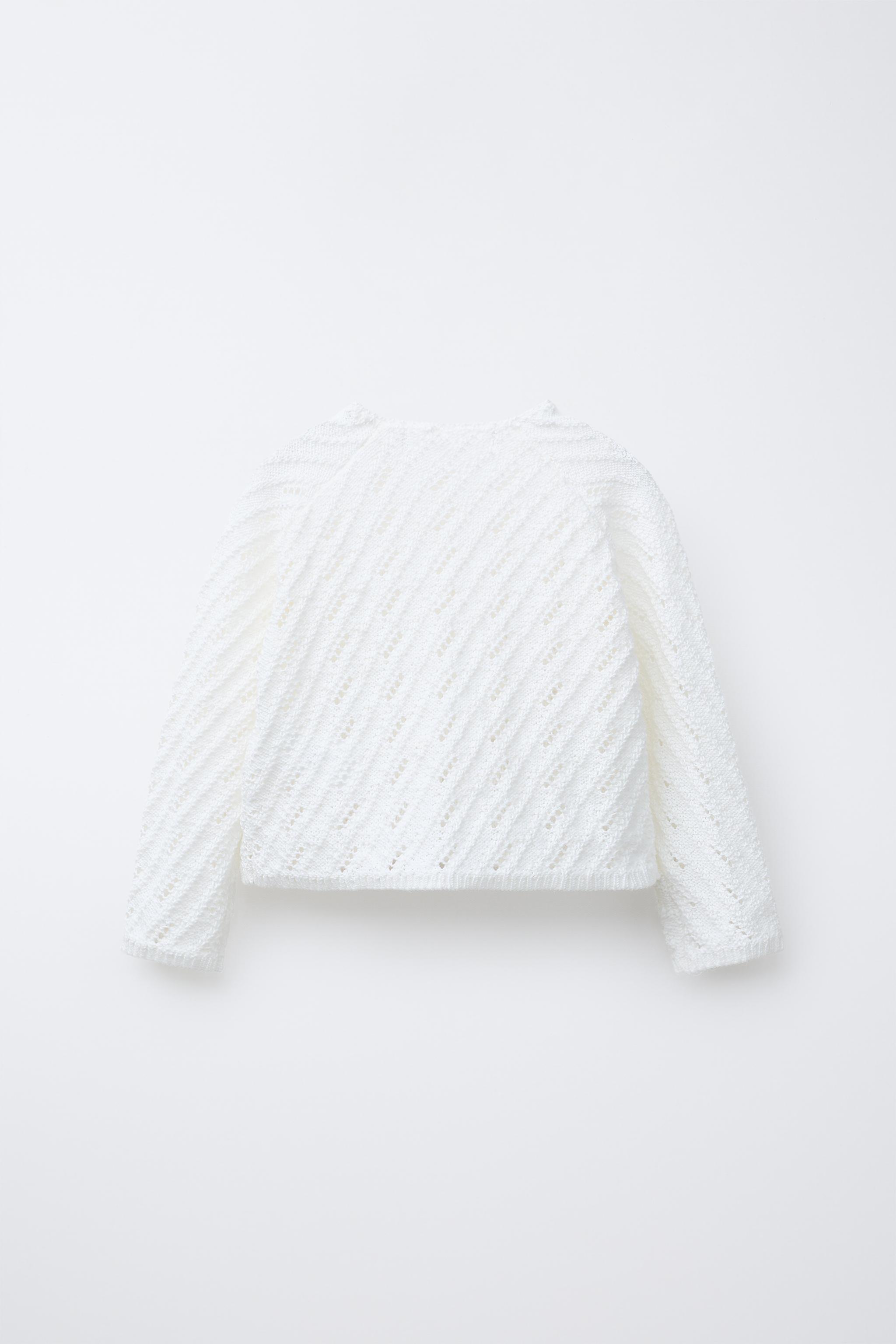 ZARA - ZARA テクスチャーニットカーディガン アイボリーの通販