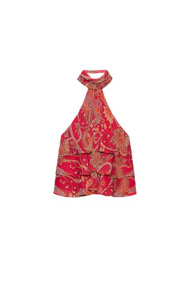 TOP HALTER COM LAÇO - Multicolor da Zara