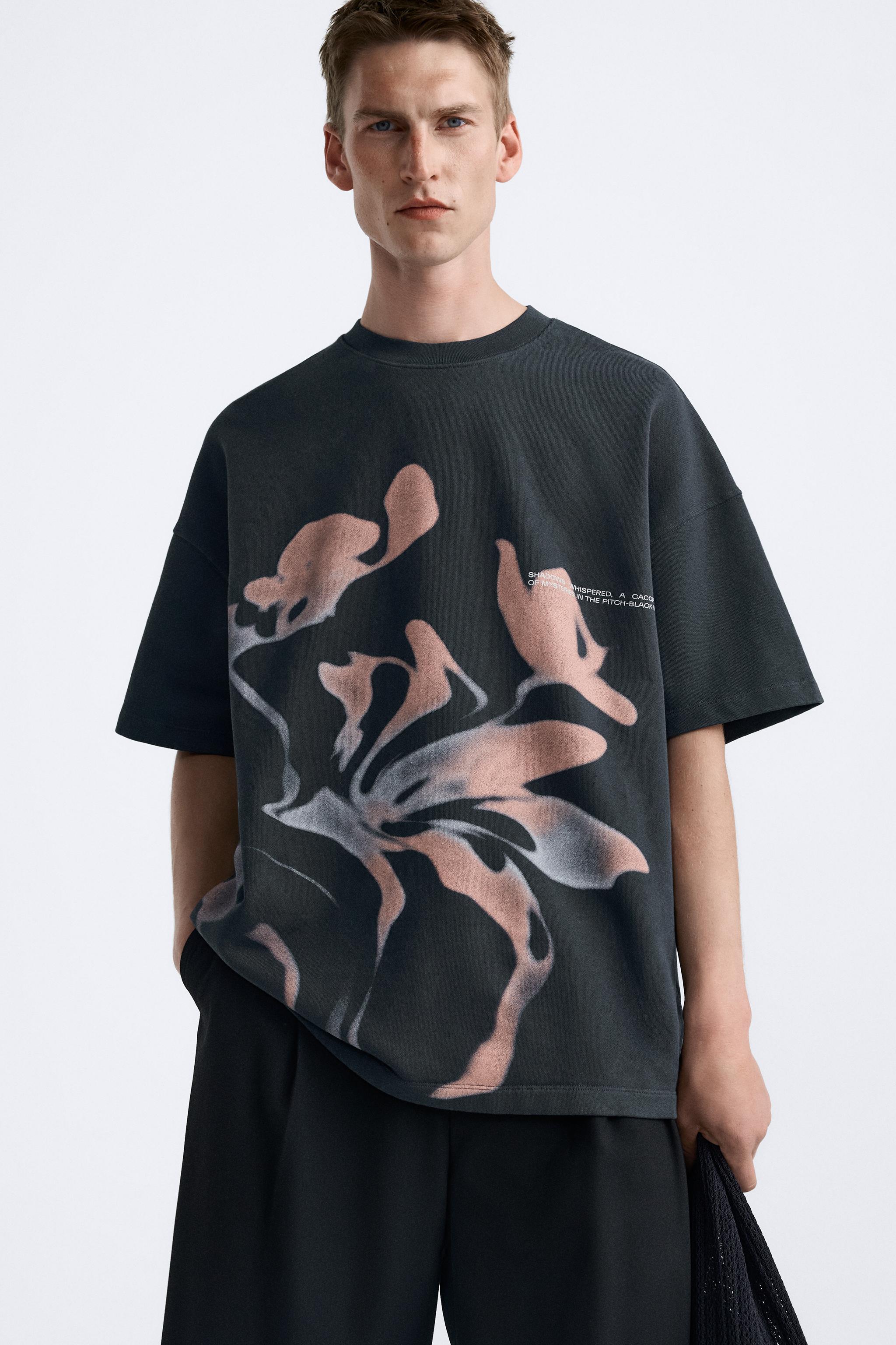 FADED ABSTRACT PRINT SWEATSHIRT