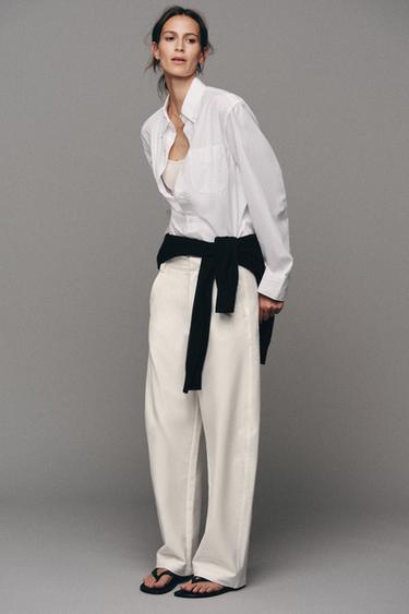 Zara BARREL 褲型長褲 - 裸色