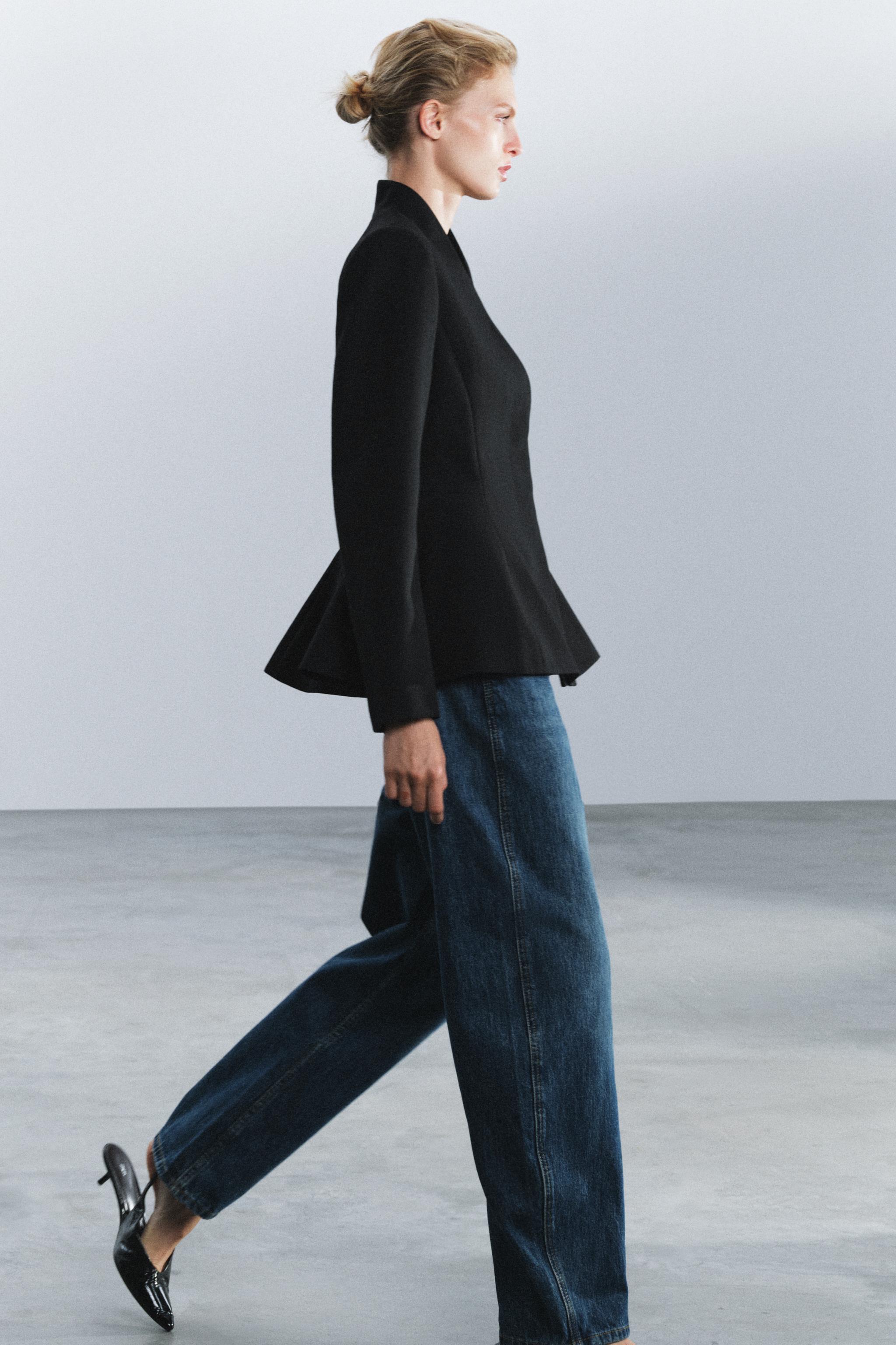 ZW COLLECTION WOOL-BLEND PEPLUM BLAZER