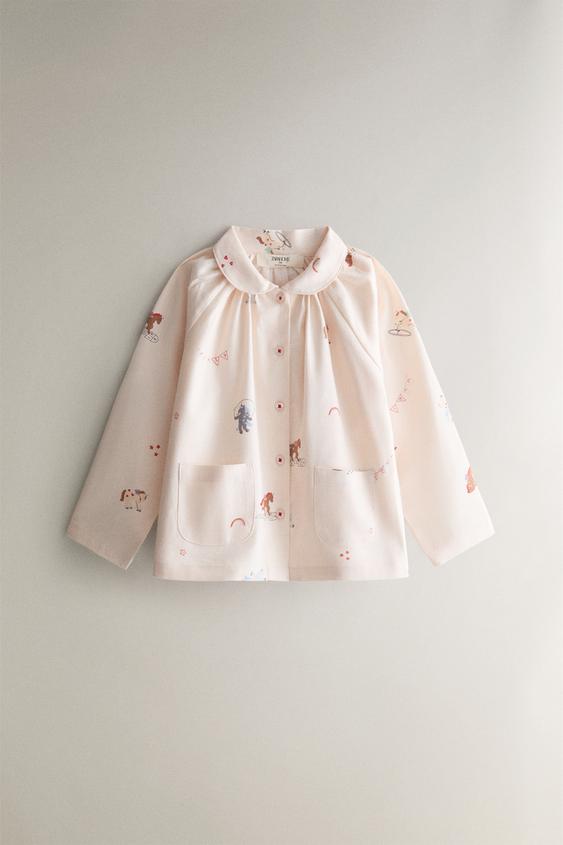 PYJAMA ENFANT FLANELLE LICORNES - Rose de Zara - Image 1