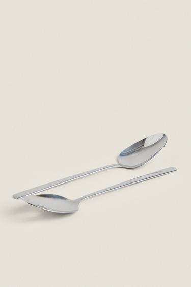 SHINY STEEL SALAD CUTLERY SET (SET OF 2) — Multicolored 2