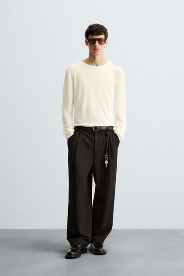 SEMI-SHEER TEXTURED T-SHIRT - Ecru by Zara - Image 0