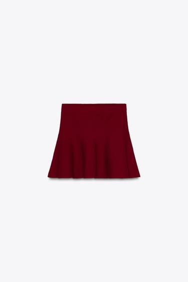 MINISSAIA DE TRICÔ LISA - Grená-claro da Zara