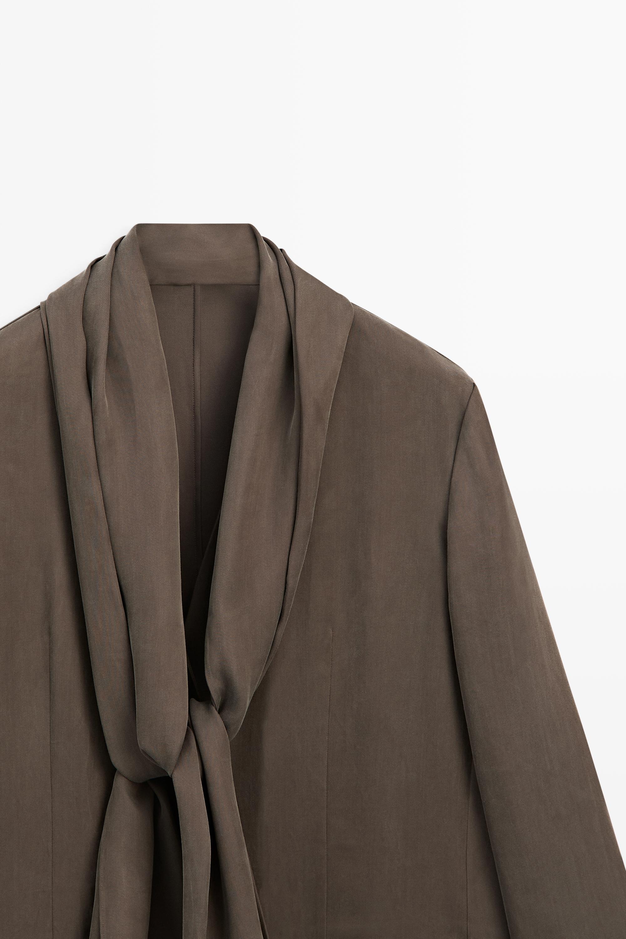 Surchemise fluide détail nœud total look
