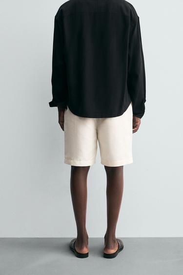 BERMUDA SHORTS WITH CORD - Oyster-white by Zara - Image 2