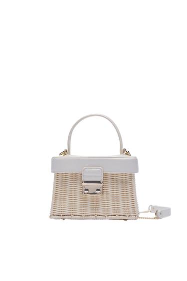 RATTAN BOX BAG WITH HANDLE