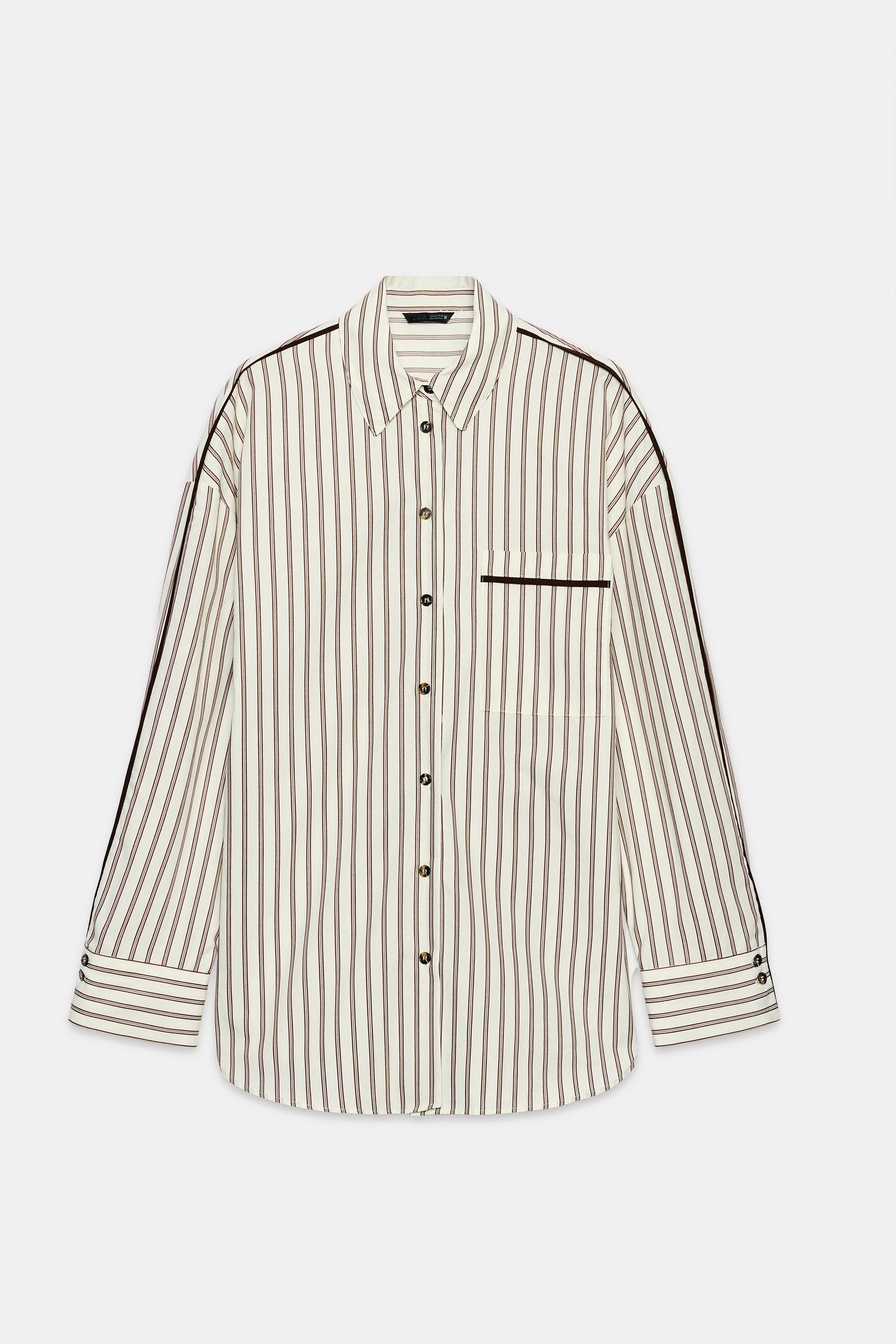 STRIPED CONTRAST PIPING SHIRT thumbnail 4