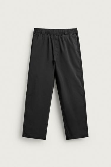 CALÇA RELAXED FIT DE ALGODÃO - Preto da Zara