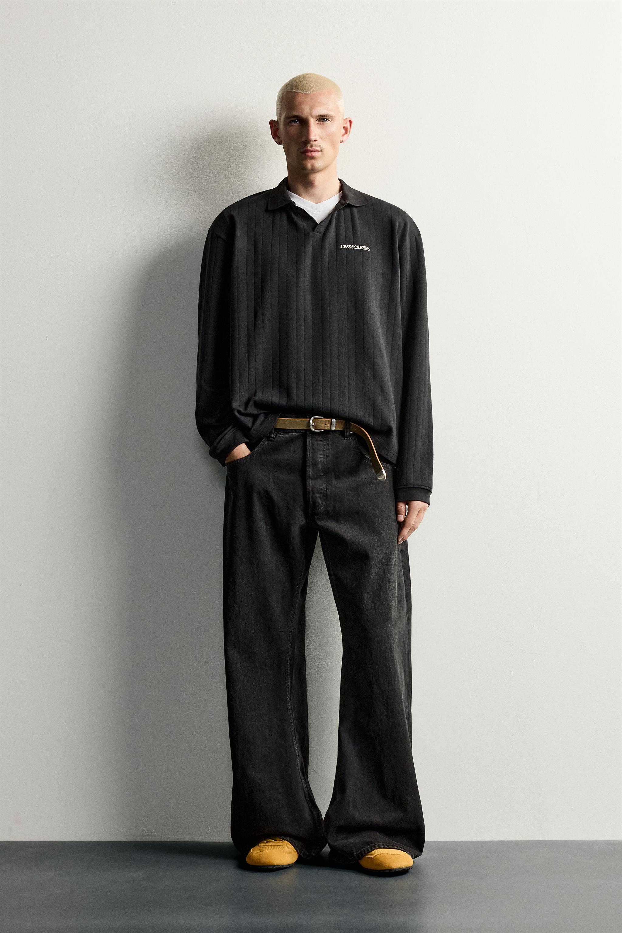 EMBROIDERED TEXT JACQUARD POLO