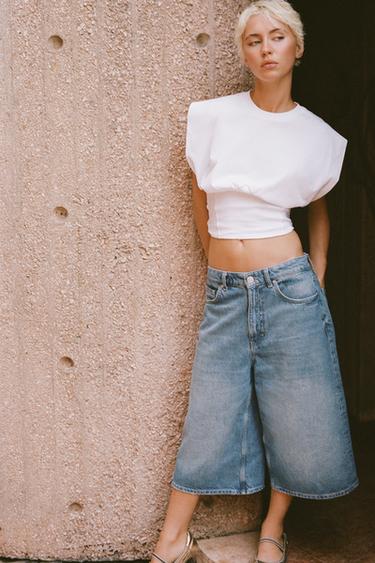 CAMISETA COMBINADA RAYAS - Blanco de Zara