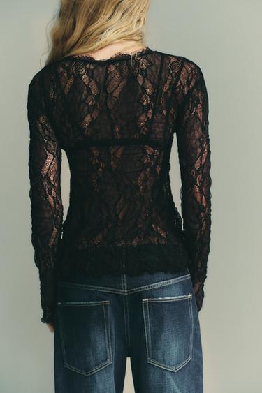 LACE TOP - Black de Zara - Image 3