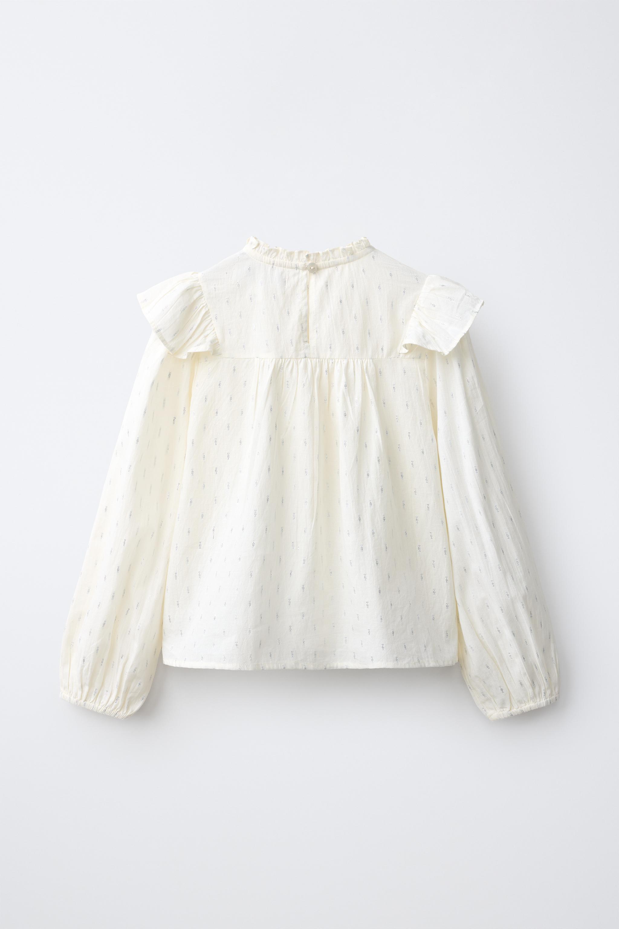 Детские рубашки Zara SHIMMER ROMANTIC SHIRT — фото 4