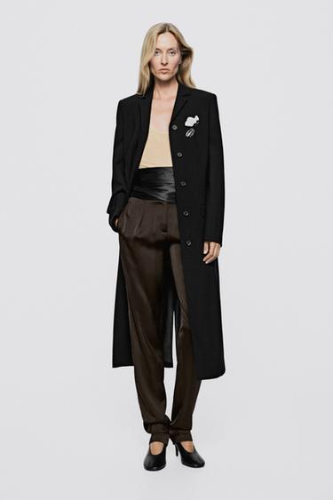 Satin slim fit pants - LIMITED EDITION — Dark brown 1
