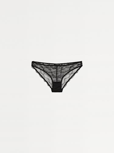 Braguita encaje detalle blonda - Negro de Zara
