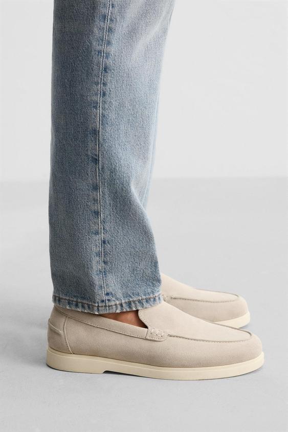 MOCASÍN PIEL CASUAL - Blanco Crudo de Zara - Imagen 0