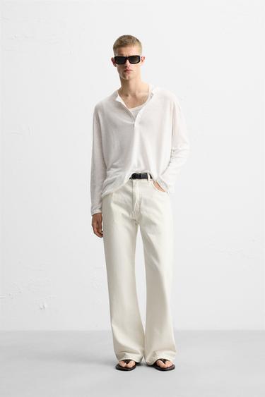 JEAN BAGGY FLARE FIT - Blanc cassé de Zara - Image 0