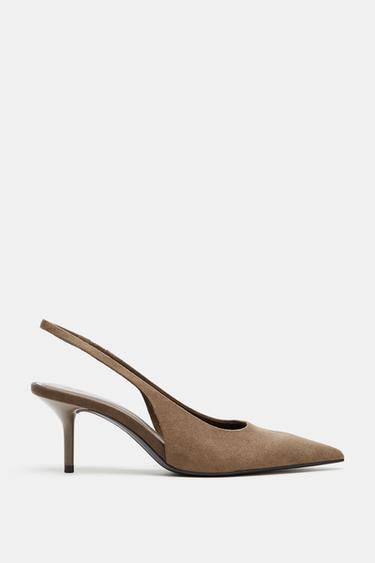 SLINGBACK HEELS - Taupe Grey by Zara