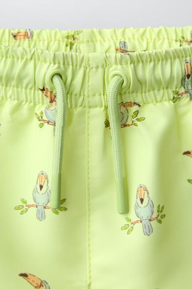 1-6 YEARS/ TOUCAN PRINT SWIM SHORTS - Light lime green by Zara - Image 2