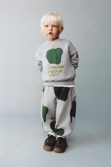 PRINTED JOGGER SWEATSUIT - Pearl grey by Zara