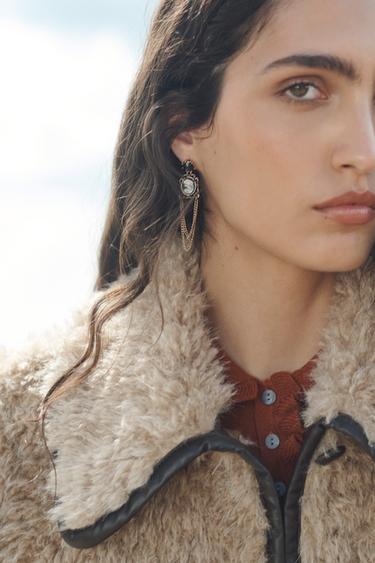 MANTEAU LONG MOUTONNÉ ÉDITION LIMITÉE - Marron clair de Zara - Image 3