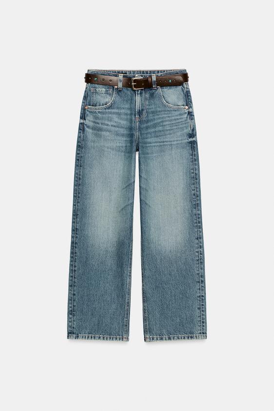 JEAN Z1975 JUPE-CULOTTE TAILLE HAUTE À CEINTURE - Bleu de Zara - Image 8
