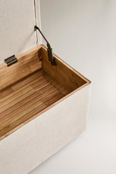 BANQUETTE RANGEMENT BOIS ET LIN - Beige clair de Zara - Image 3