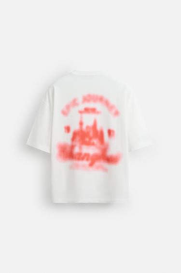 BLURRED PRINT T-SHIRT - White by Zara - Image 7