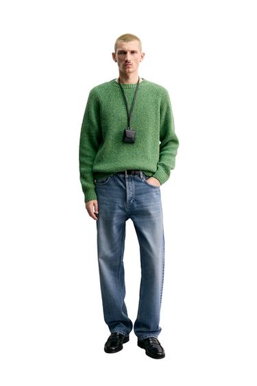PURL KNIT FLECKED JUMPER ORIGINS - Green by Zara