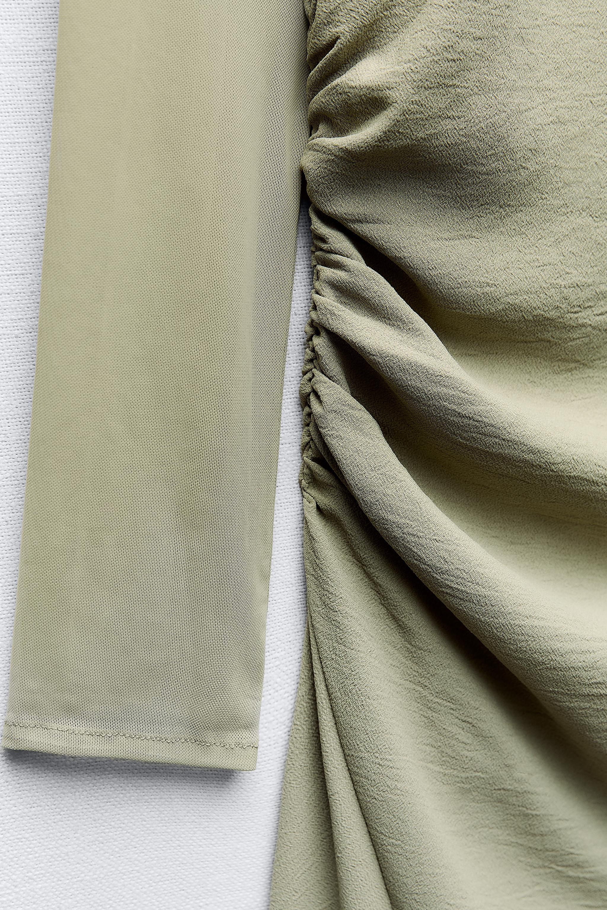 DRAPED MIDI DRESS - Khaki | ZARA Canada