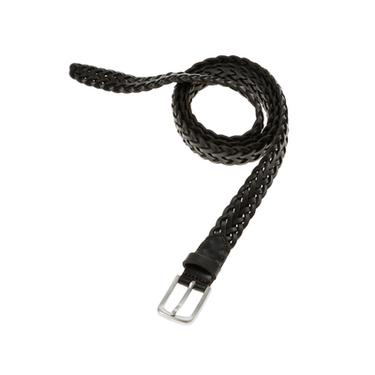 حزام جلدي طويل مجدول - بني داكن الخاص بـ Zara