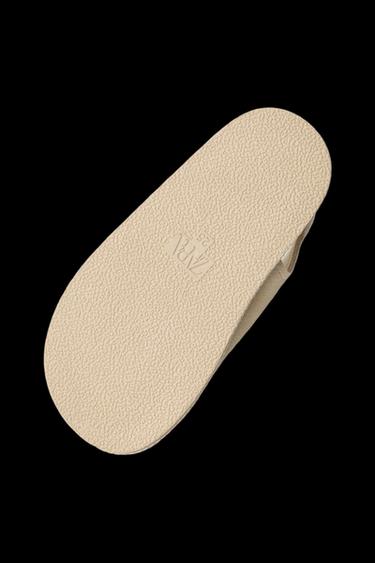 Zara LEATHER SANDALS - Sandy Brown