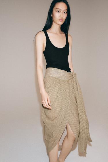 ZW COLLECTION DRAPED PRINTED SKIRT - Multicoloured by Zara - Image 1