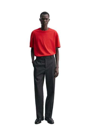 RELAXED FIT T-SHIRT WITH BINDING - Red by Zara