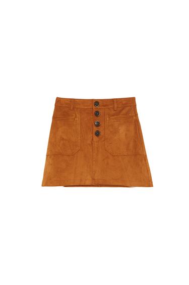 FAUX SUEDE MINI SKIRT