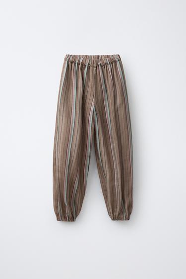 БРЮКИ-БАГГИ В ПОЛОСКУ — КОРИЧНЕВЫЙ от Zara