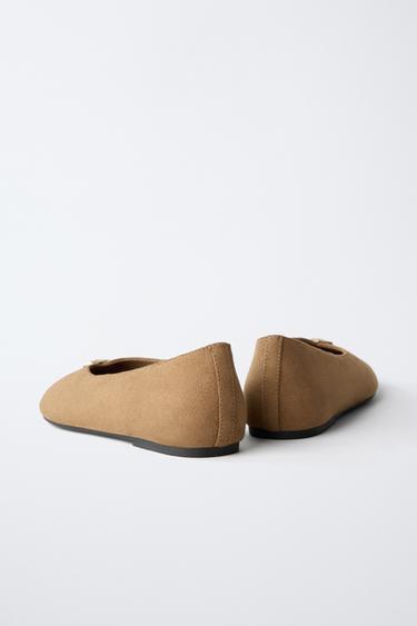 BALLERINAS WITH METAL DETAIL - Brown by Zara - Image 4