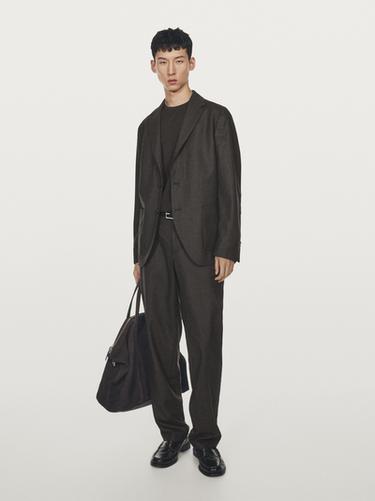 Zara 100% wool suit blazer - Chocolate