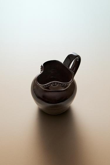 STONEWARE JUG WITH RAISED DESIGN - Brown by Zara - Image 4