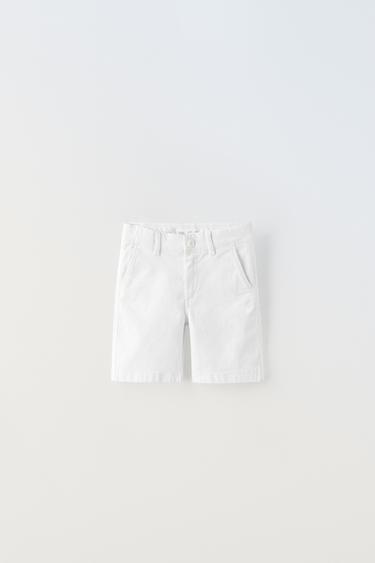 PLAIN CHINO BERMUDA SHORTS - White by Zara