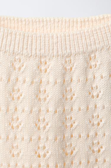 EMBROIDERED CUTWORK KNIT TROUSERS - Beige-pink by Zara - Image 2