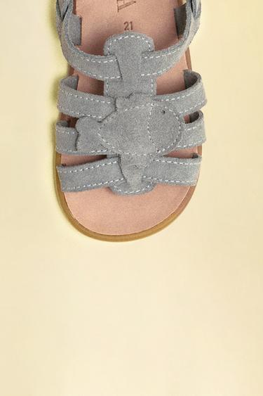 SANDALES POISSON EN CUIR - Bleu ciel de Zara - Image 9