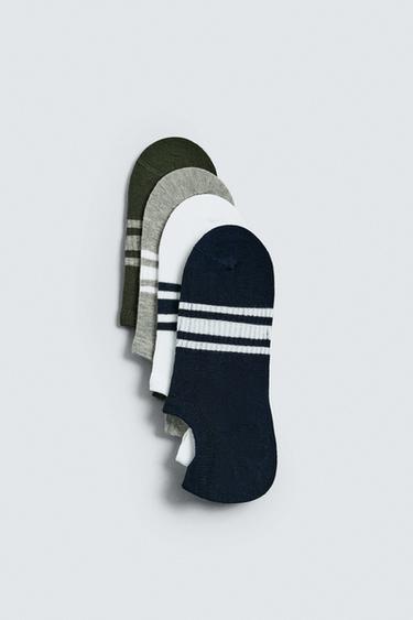 Zara 4-PACK STRIPED INVISIBLE SOCKS - various - Image 0
