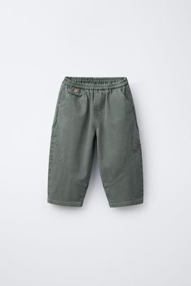 PANTALÓN BALLOON CORTES - Azul pato de Zara